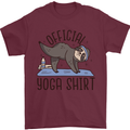 Funny Sloth Yoga Mens T-Shirt 100% Cotton Maroon