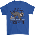 Funny Sloth Yoga Mens T-Shirt 100% Cotton Royal Blue