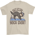 Funny Sloth Yoga Mens T-Shirt 100% Cotton Sand