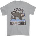 Funny Sloth Yoga Mens T-Shirt 100% Cotton Sports Grey