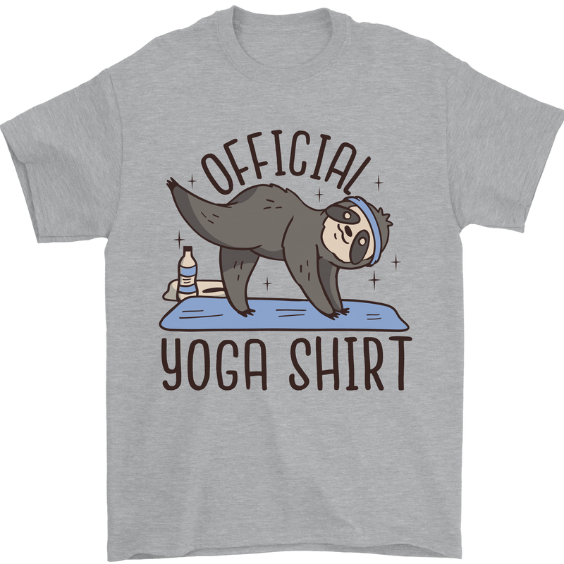 Funny Sloth Yoga Mens T-Shirt 100% Cotton Sports Grey