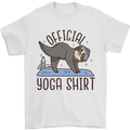 Funny Sloth Yoga Mens T-Shirt 100% Cotton White