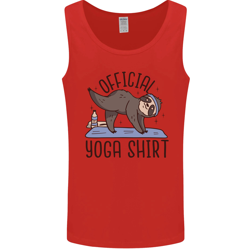 Funny Sloth Yoga Mens Vest Tank Top Red