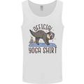 Funny Sloth Yoga Mens Vest Tank Top White