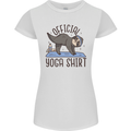 Funny Sloth Yoga Womens Petite Cut T-Shirt White