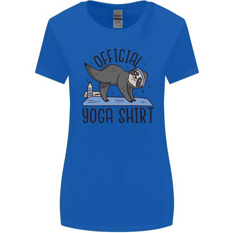 Funny Sloth Yoga Womens Wider Cut T-Shirt Royal Blue