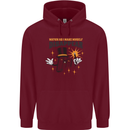 Funny Socket Mechanic DIY Tradesman Tools Childrens Kids Hoodie Maroon