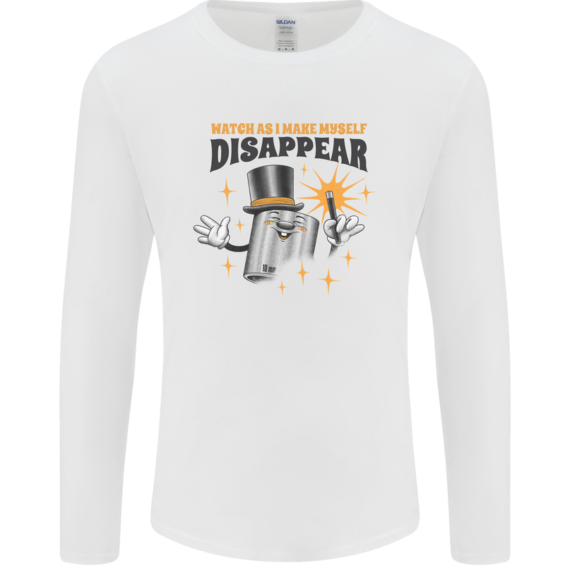 Funny Socket Mechanic DIY Tradesman Tools Mens Long Sleeve T-Shirt White