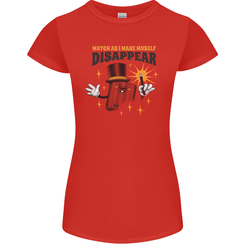 Funny Socket Mechanic DIY Tradesman Tools Womens Petite Cut T-Shirt Red