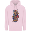 Funny Steampunk Pirate Owl Childrens Kids Hoodie Light Pink