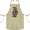Funny Steampunk Pirate Owl Cotton Apron 100% Organic Khaki