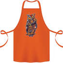 Funny Steampunk Pirate Owl Cotton Apron 100% Organic Orange