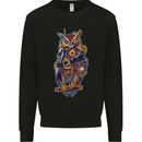 Funny Steampunk Pirate Owl Kids Sweatshirt Jumper Black