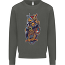 Funny Steampunk Pirate Owl Kids Sweatshirt Jumper Storm Grey