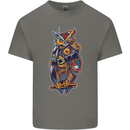Funny Steampunk Pirate Owl Kids T-Shirt Childrens Charcoal