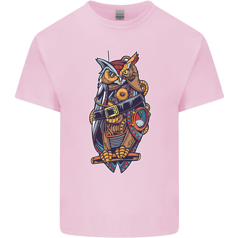 Funny Steampunk Pirate Owl Kids T-Shirt Childrens Light Pink