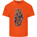Funny Steampunk Pirate Owl Kids T-Shirt Childrens Orange