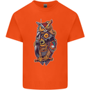 Funny Steampunk Pirate Owl Kids T-Shirt Childrens Orange