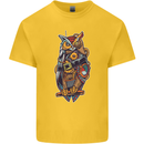 Funny Steampunk Pirate Owl Kids T-Shirt Childrens Yellow