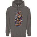 Funny Steampunk Pirate Owl Mens 80% Cotton Hoodie Charcoal
