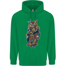 Funny Steampunk Pirate Owl Mens 80% Cotton Hoodie Irish Green