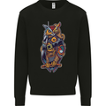 Funny Steampunk Pirate Owl Mens Sweatshirt Jumper Black