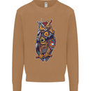 Funny Steampunk Pirate Owl Mens Sweatshirt Jumper Caramel Latte