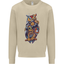 Funny Steampunk Pirate Owl Mens Sweatshirt Jumper Sand