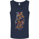 Funny Steampunk Pirate Owl Mens Vest Tank Top Navy Blue