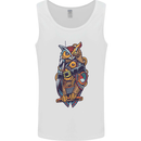 Funny Steampunk Pirate Owl Mens Vest Tank Top White