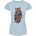 Funny Steampunk Pirate Owl Womens Petite Cut T-Shirt Light Blue