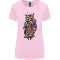 Funny Steampunk Pirate Owl Womens Wider Cut T-Shirt Light Pink