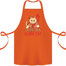 Funny Sushi Cat Food Fish Chef Japan Cotton Apron 100% Organic Orange