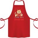 Funny Sushi Cat Food Fish Chef Japan Cotton Apron 100% Organic Red