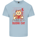 Funny Sushi Cat Food Fish Chef Japan Kids T-Shirt Childrens Light Blue