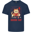 Funny Sushi Cat Food Fish Chef Japan Kids T-Shirt Childrens Navy Blue