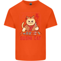 Funny Sushi Cat Food Fish Chef Japan Kids T-Shirt Childrens Orange