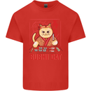Funny Sushi Cat Food Fish Chef Japan Kids T-Shirt Childrens Red