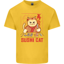 Funny Sushi Cat Food Fish Chef Japan Kids T-Shirt Childrens Yellow