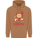 Funny Sushi Cat Food Fish Chef Japan Mens 80% Cotton Hoodie Caramel Latte