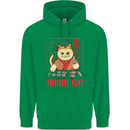 Funny Sushi Cat Food Fish Chef Japan Mens 80% Cotton Hoodie Irish Green