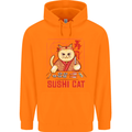Funny Sushi Cat Food Fish Chef Japan Mens 80% Cotton Hoodie Orange