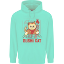 Funny Sushi Cat Food Fish Chef Japan Mens 80% Cotton Hoodie Peppermint