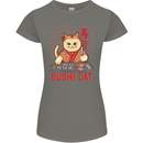 Funny Sushi Cat Food Fish Chef Japan Womens Petite Cut T-Shirt Charcoal
