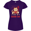 Funny Sushi Cat Food Fish Chef Japan Womens Petite Cut T-Shirt Purple