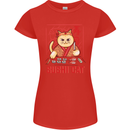 Funny Sushi Cat Food Fish Chef Japan Womens Petite Cut T-Shirt Red