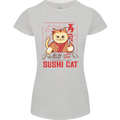 Funny Sushi Cat Food Fish Chef Japan Womens Petite Cut T-Shirt Sports Grey