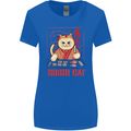 Funny Sushi Cat Food Fish Chef Japan Womens Wider Cut T-Shirt Royal Blue
