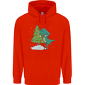 Funny T-Rex Christmas Tree Dinosaur Childrens Kids Hoodie Bright Red