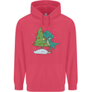 Funny T-Rex Christmas Tree Dinosaur Childrens Kids Hoodie Heliconia